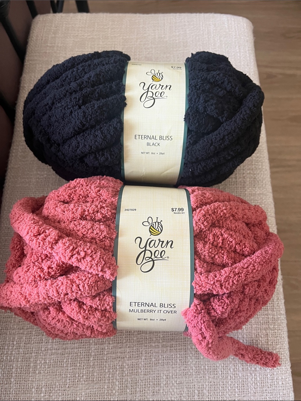 Yarn Bee Eternal Bliss Plush Yarn - Black & Mulberry It Over